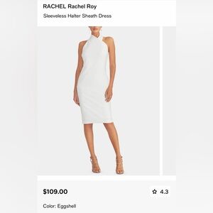 RACHEL Rachel Roy Sleeveless Halter Midi Sheath Dress